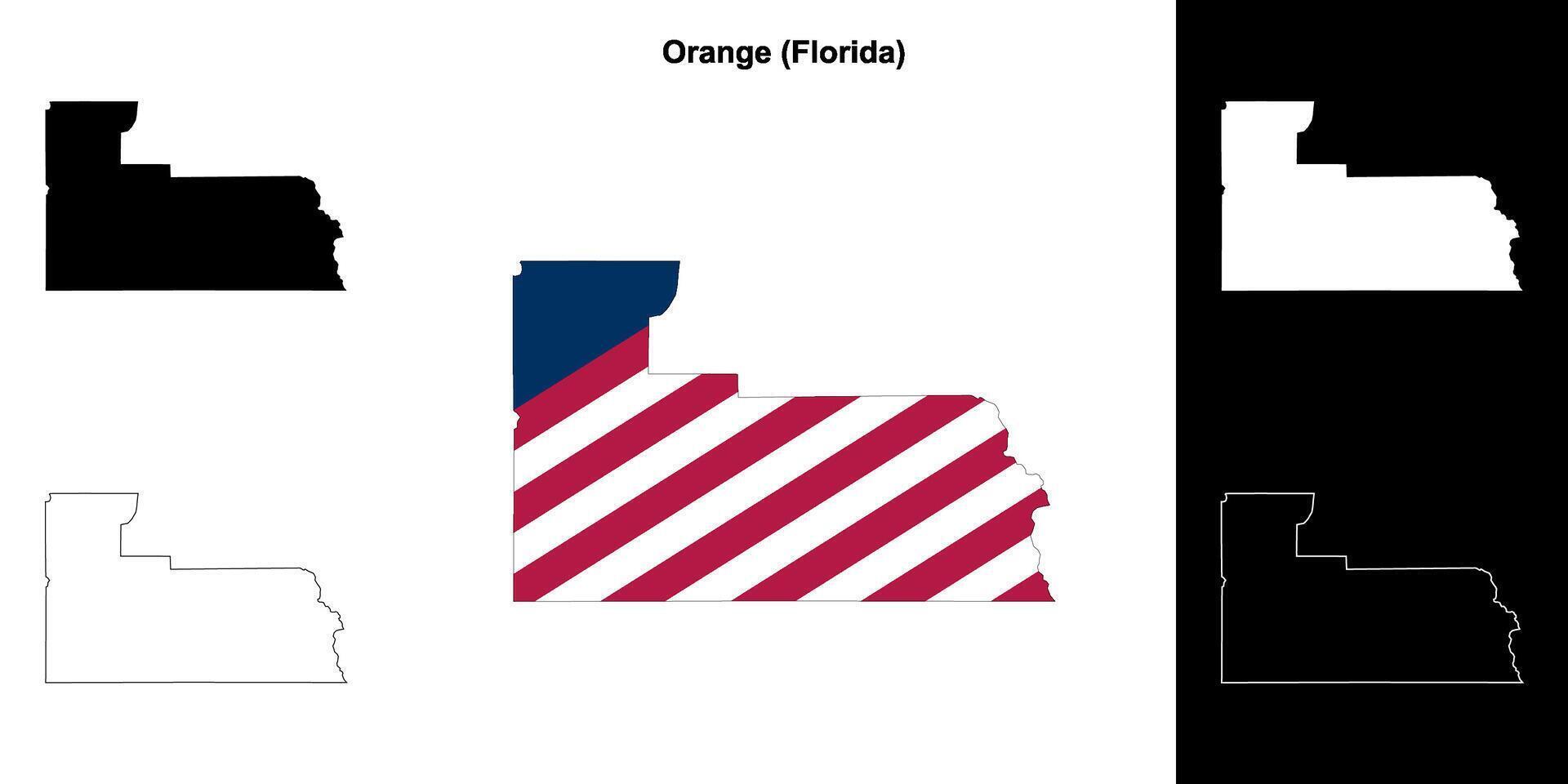 laranja condado, florida esboço mapa conjunto vetor