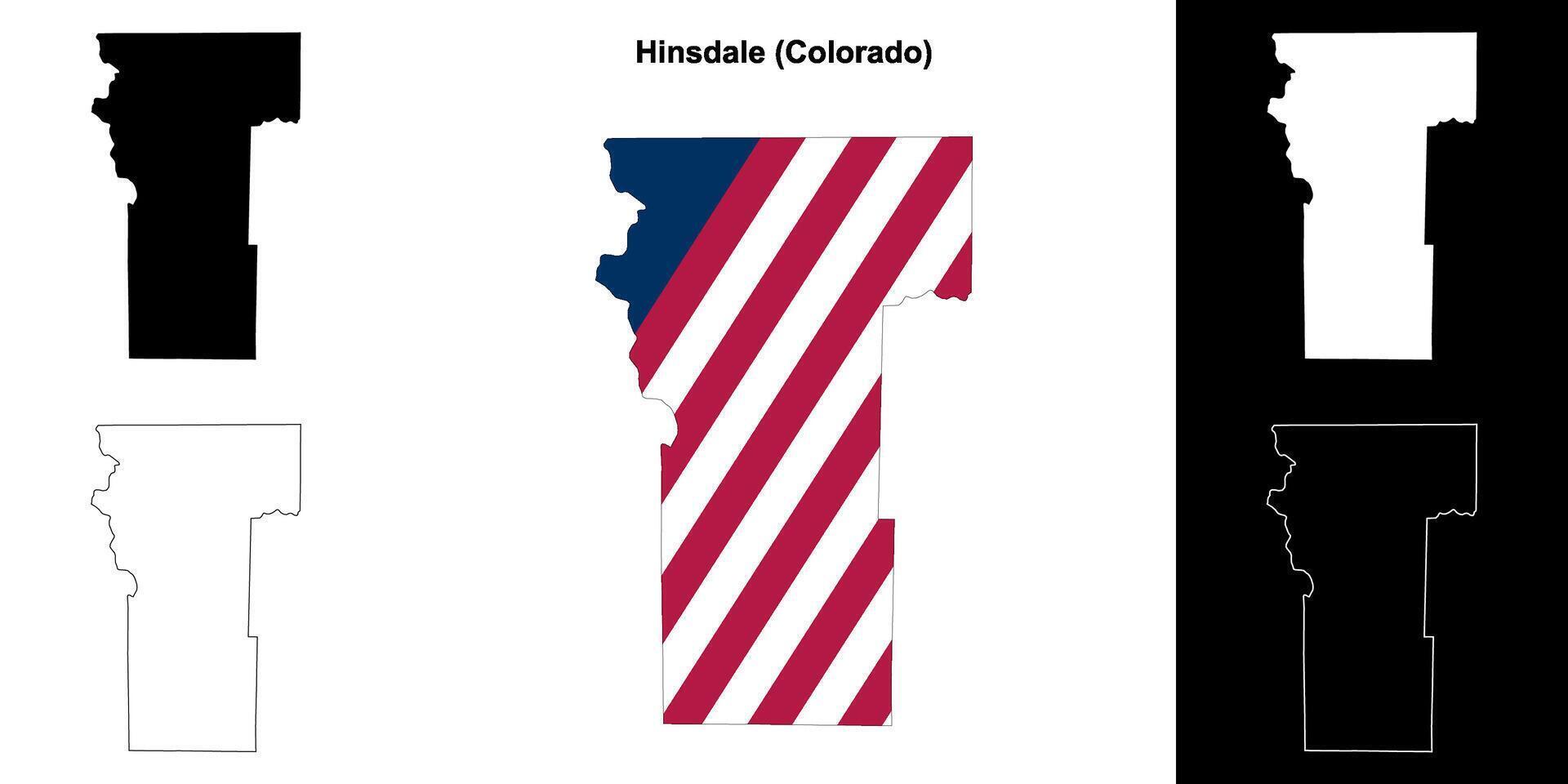 hinsdale condado, Colorado esboço mapa conjunto vetor