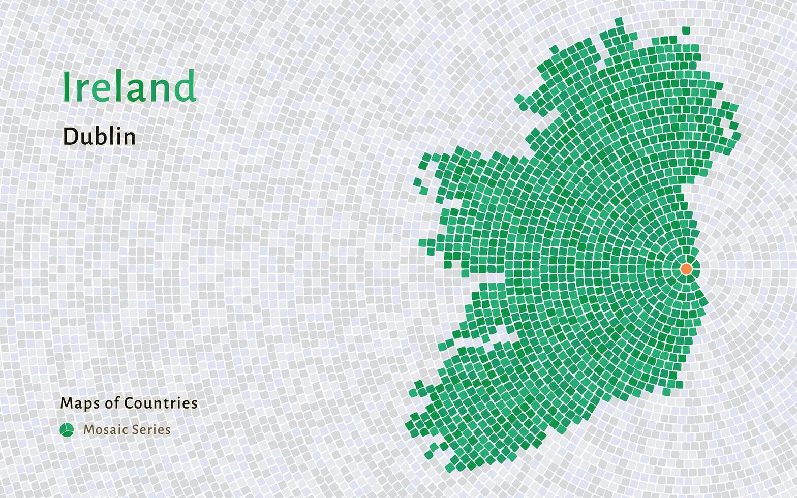 Irlanda cheio mapa com uma capital do Dublin mostrando dentro uma mosaico padronizar vetor