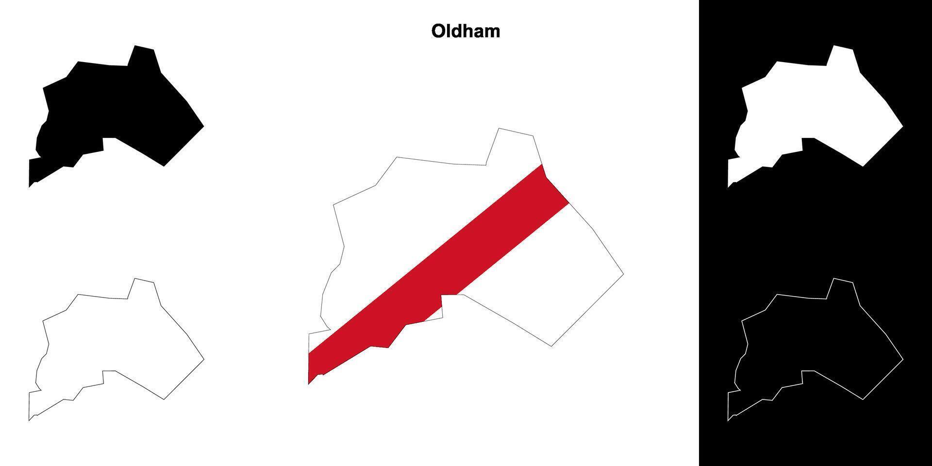 Oldham em branco esboço mapa conjunto vetor