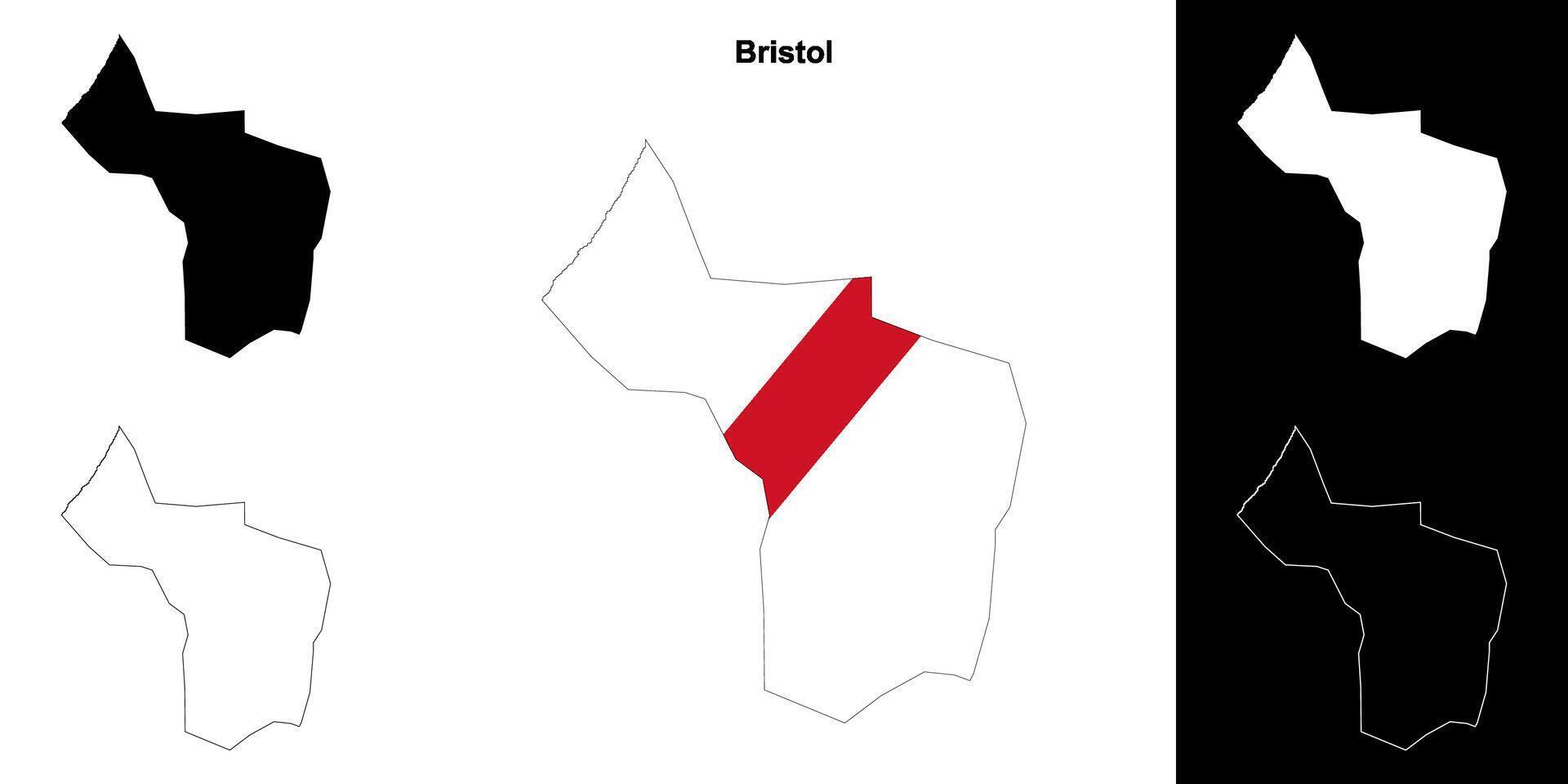 Bristol em branco esboço mapa conjunto vetor