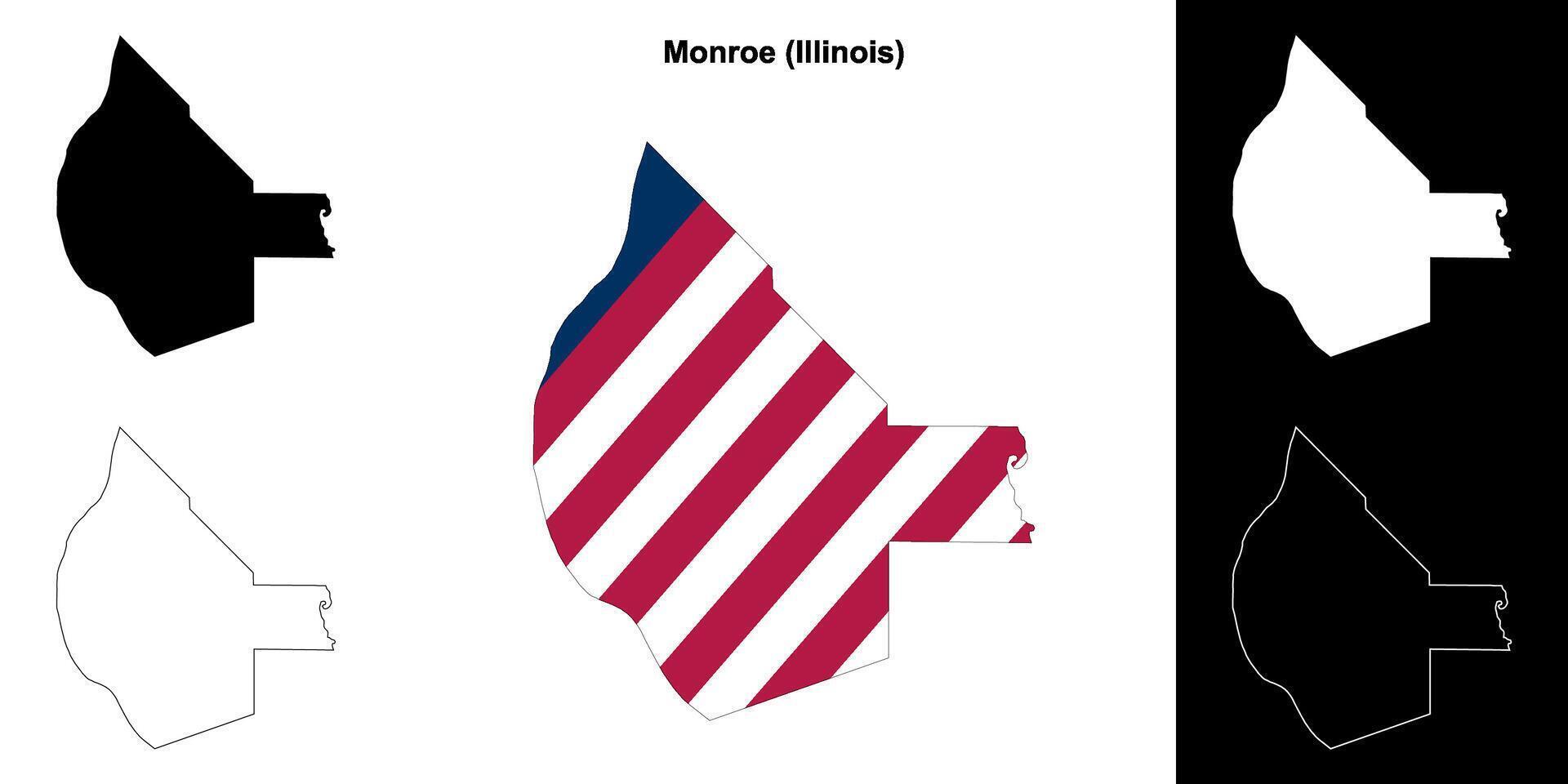 Monroe condado, Illinois esboço mapa conjunto vetor