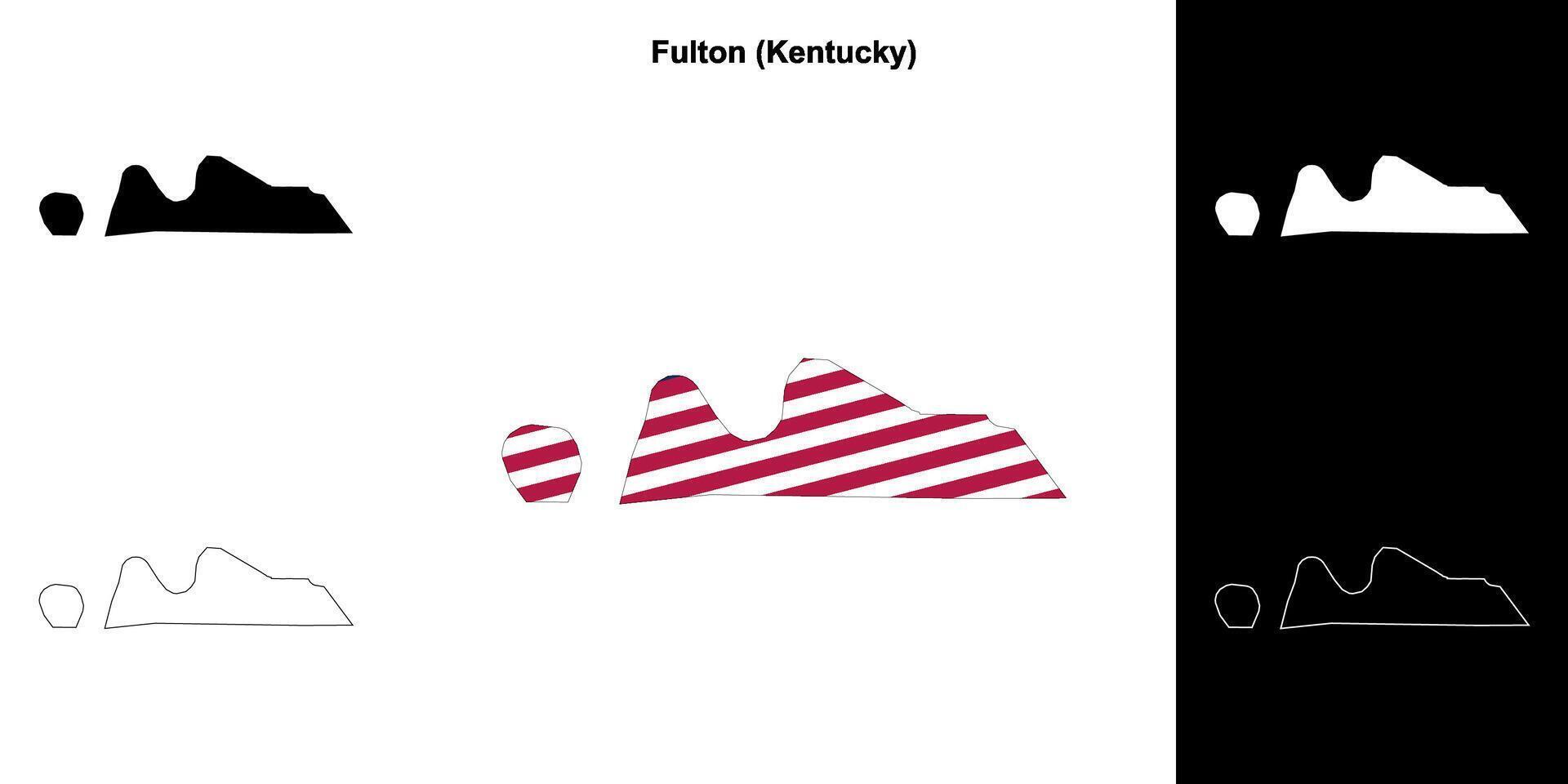 Fulton condado, Kentucky esboço mapa conjunto vetor