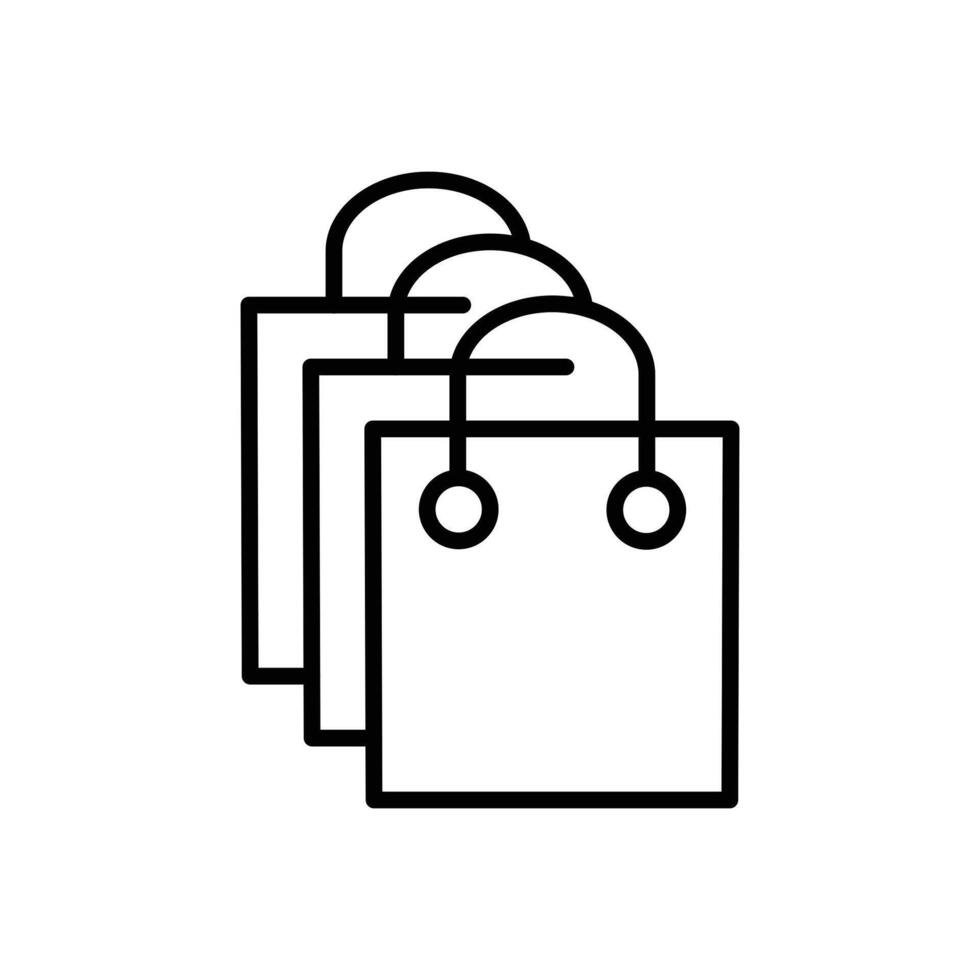 compras bolsas esboço ícone fino linhas Projeto Boa para local na rede Internet e Móvel aplicativo vetor