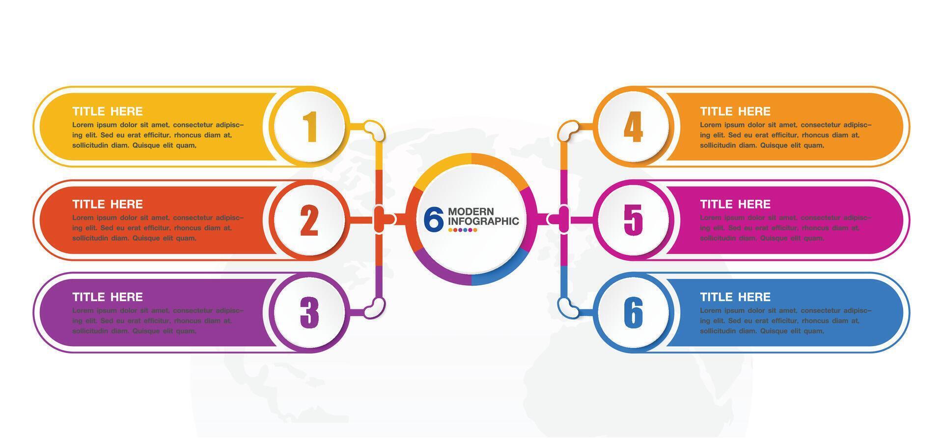 infográfico processo Projeto com ícones e 6 opções ou passos. vetor