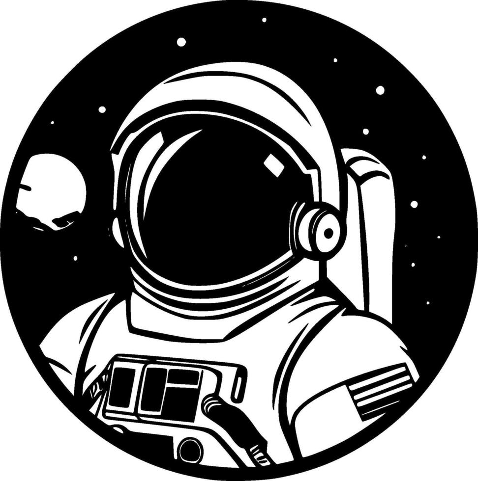 astronauta, minimalista e simples silhueta - ilustração vetor