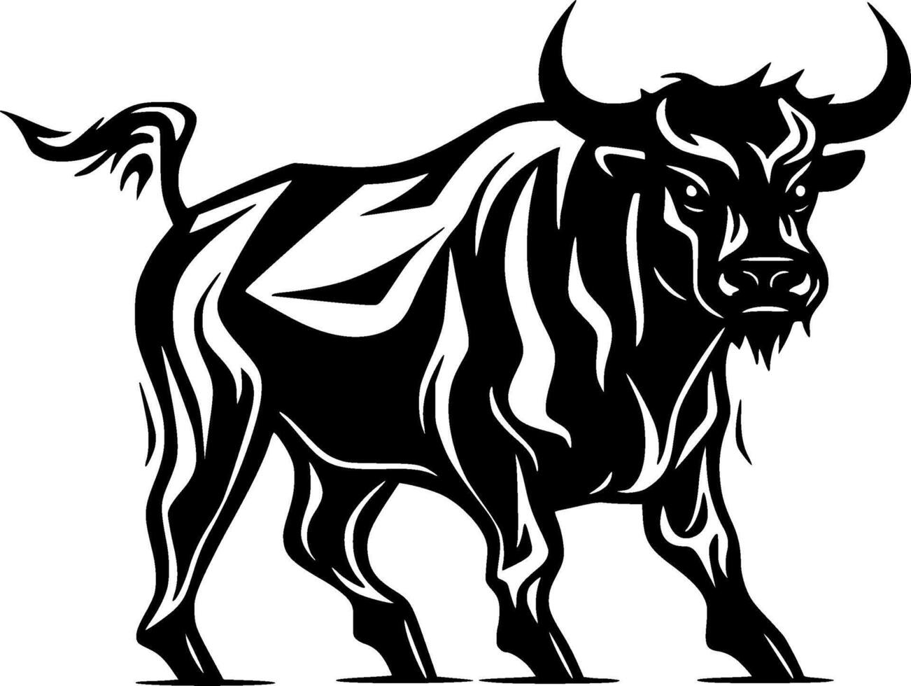 touro - Preto e branco isolado ícone - ilustração vetor