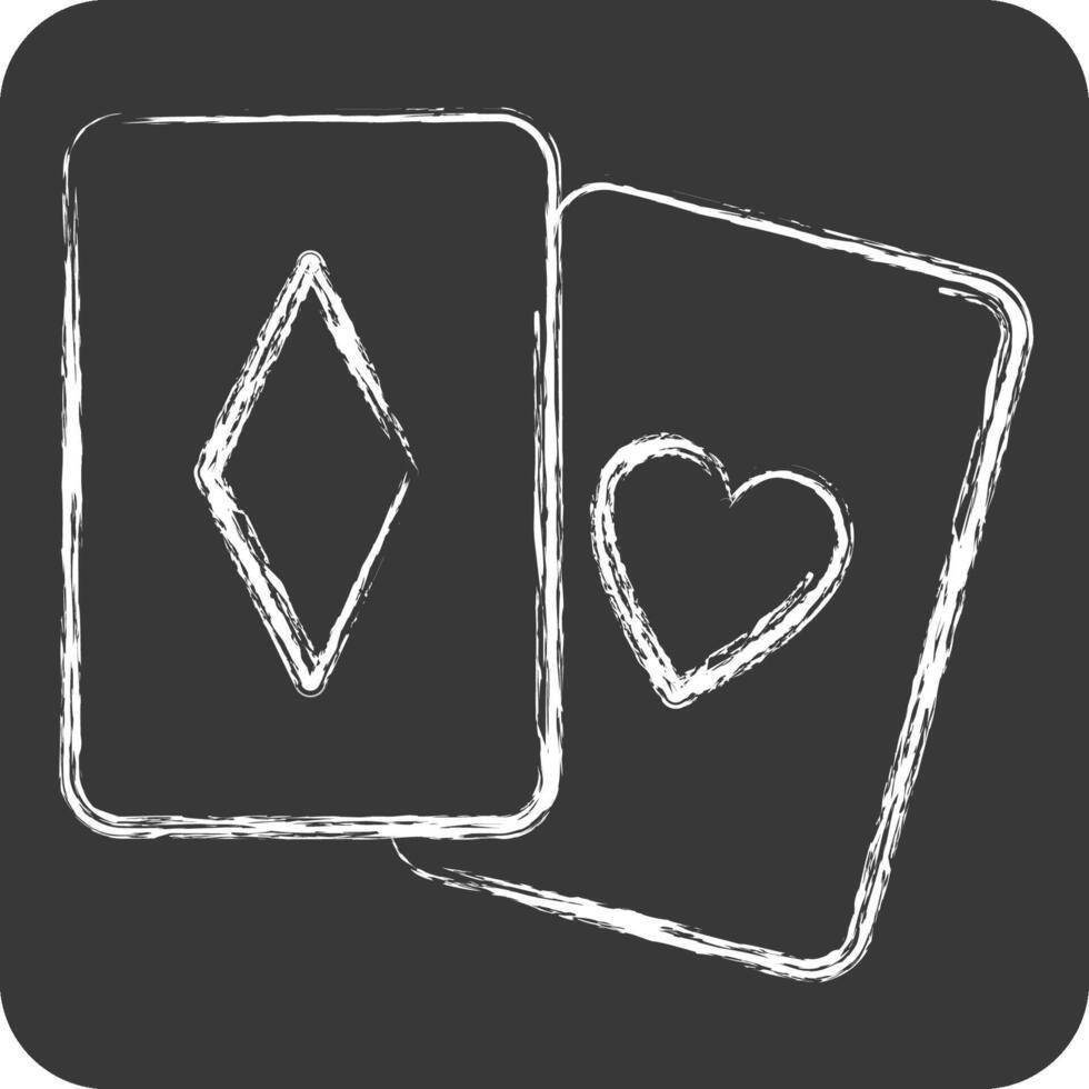 ícone empalidecendo cartão. relacionado para conectados jogos símbolo. giz estilo. simples Projeto ilustração vetor