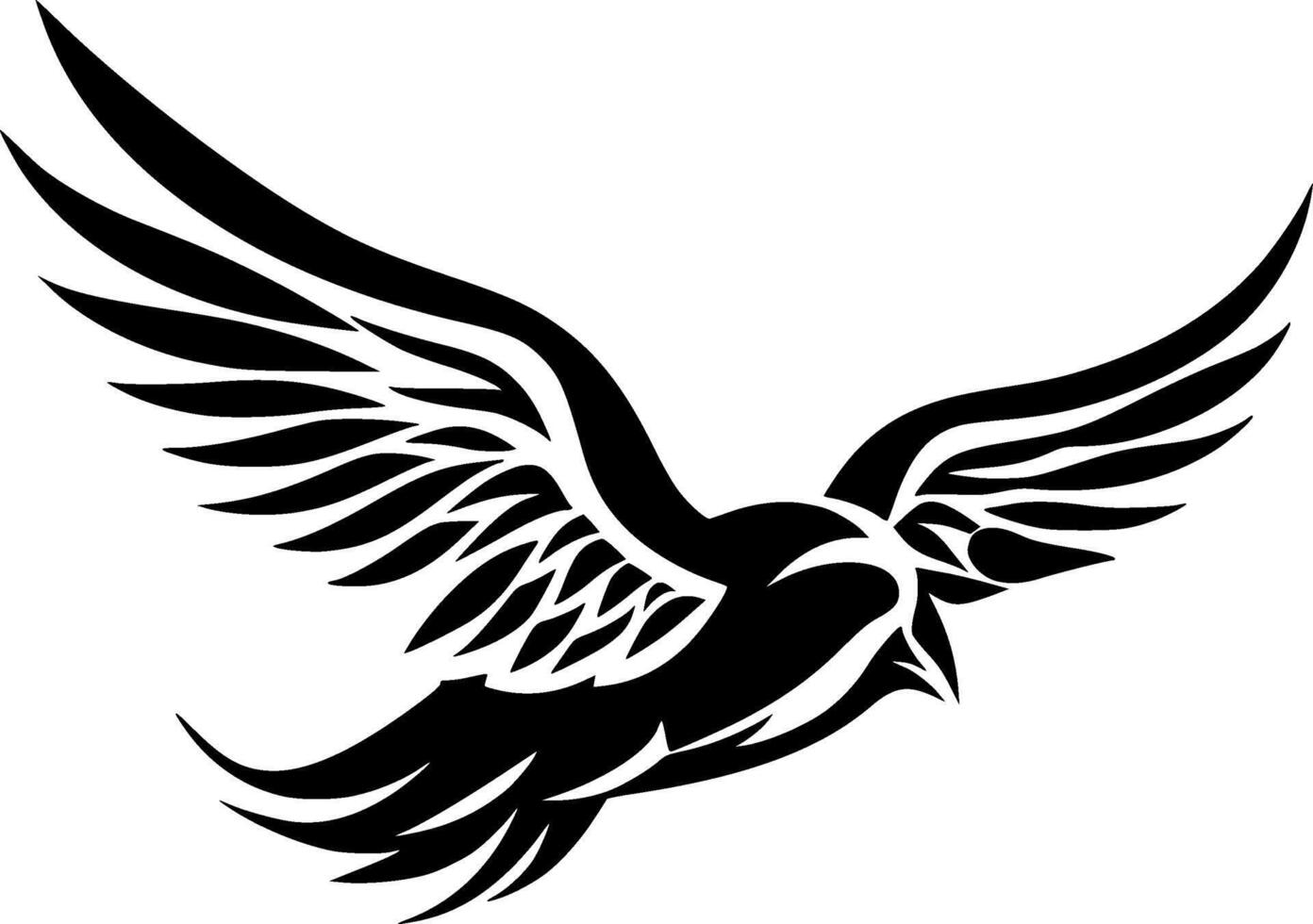 pomba pássaro - Preto e branco isolado ícone - ilustração vetor