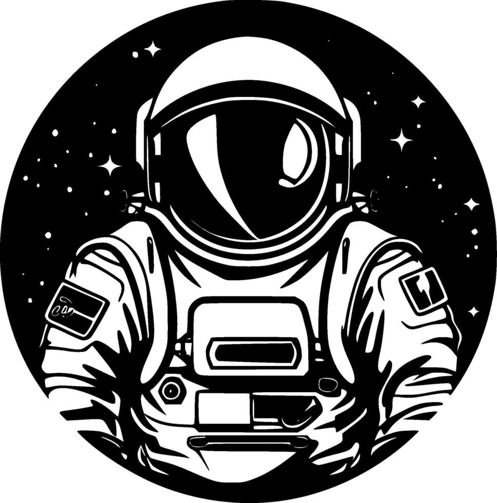astronauta, minimalista e simples silhueta - ilustração vetor