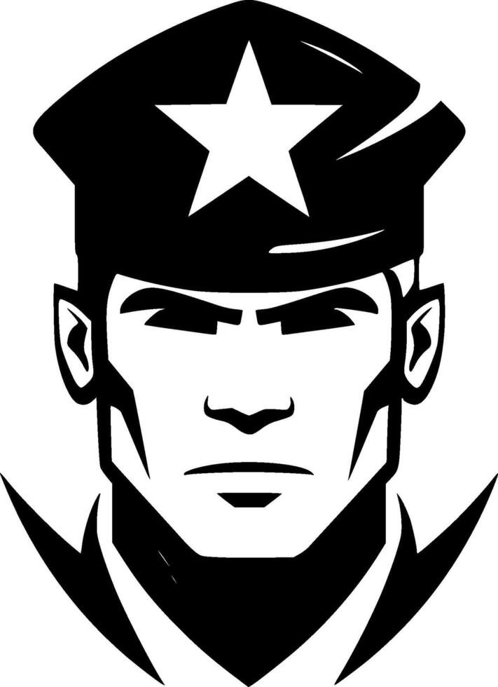 exército - Preto e branco isolado ícone - ilustração vetor