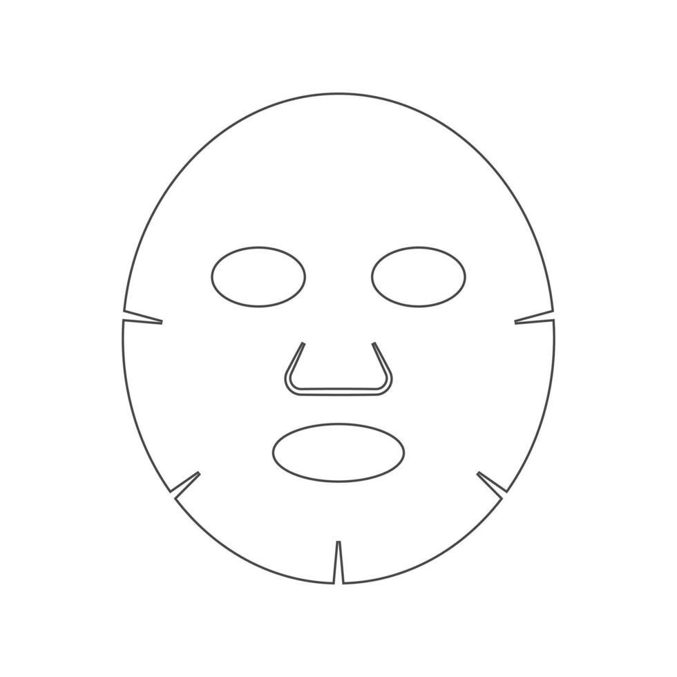 facial Folha mascarar linha ícone. Cosmético produtos para face. ilustração vetor