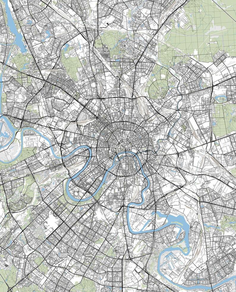 Moscou, Rússia mapa poster arte vetor