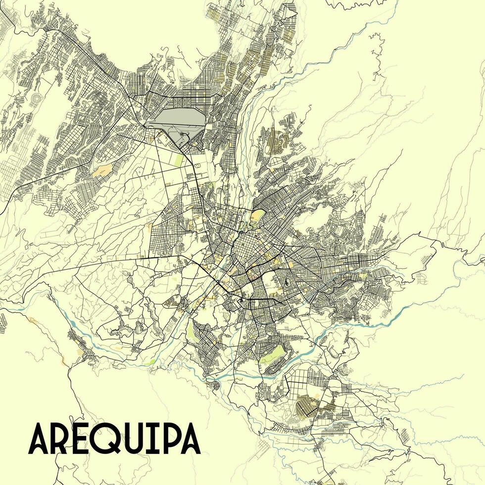 Arequipa Peru mapa poster arte vetor