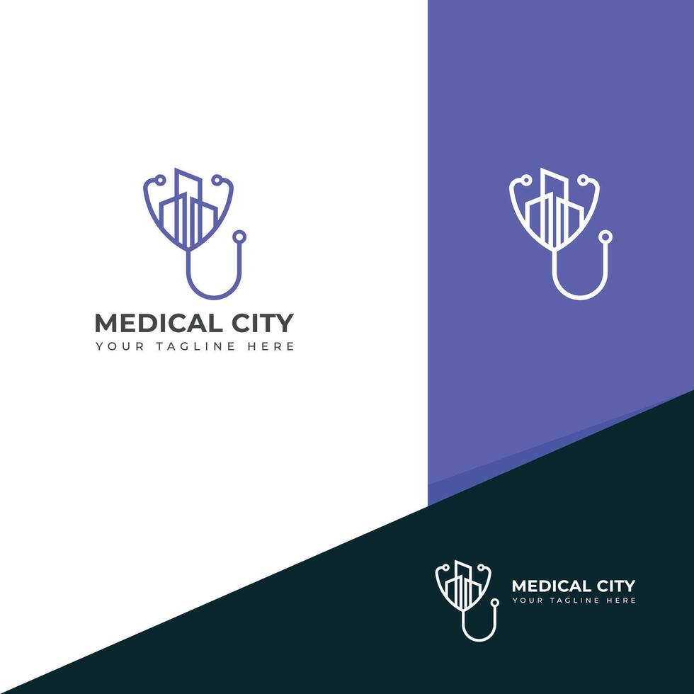 médico cidade logotipo Projeto modelo. vetor