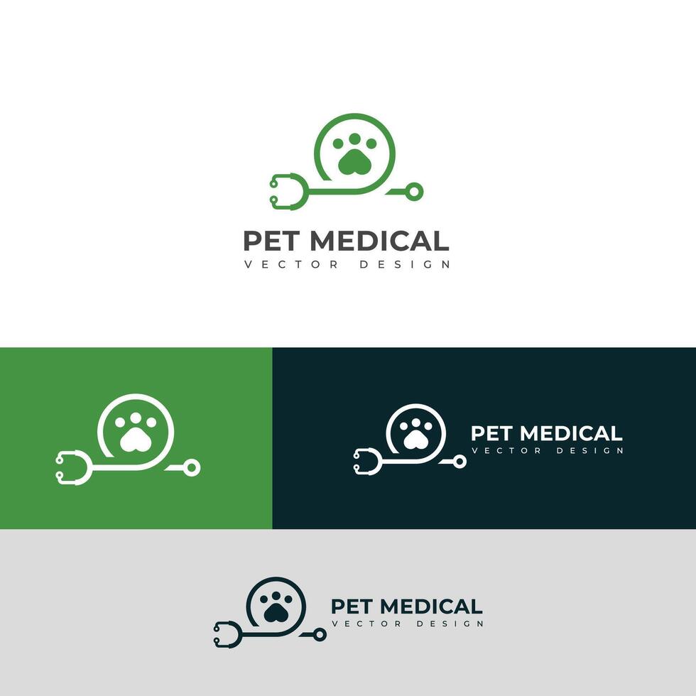 criativo animal médico Cuidado logotipo Projeto. vetor