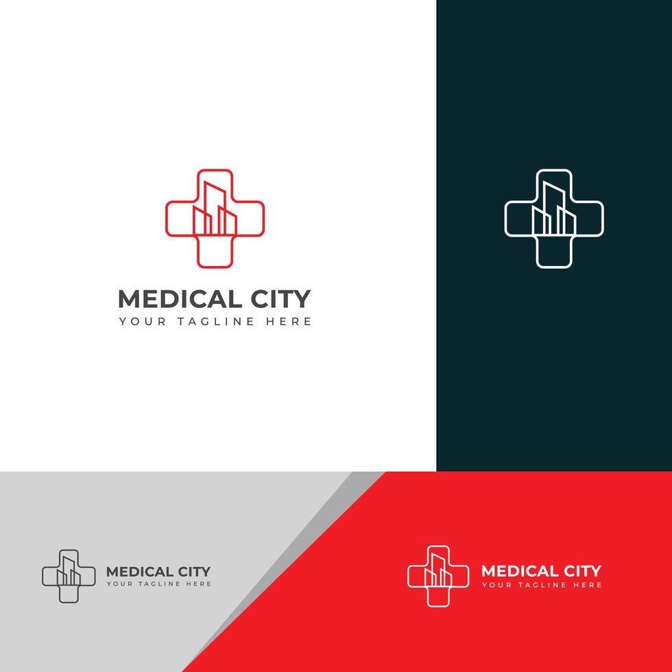 médico cidade logotipo Projeto modelo. vetor
