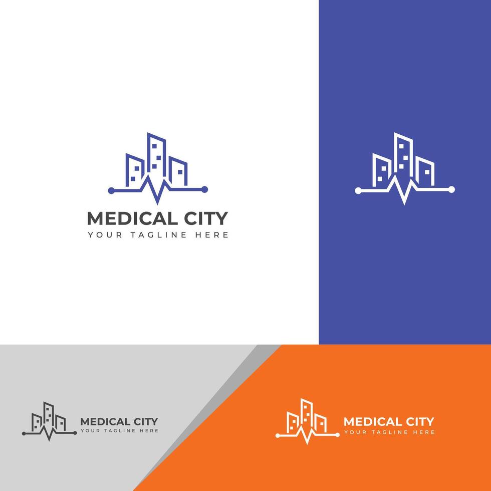 médico cidade logotipo Projeto modelo. vetor