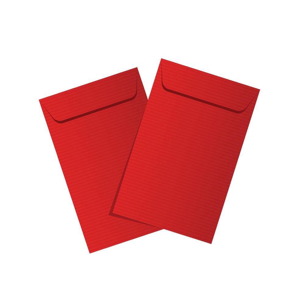 chinês recompensa. vermelho papel pacote. envelope . envelope pilha . vermelho pacote. vetor
