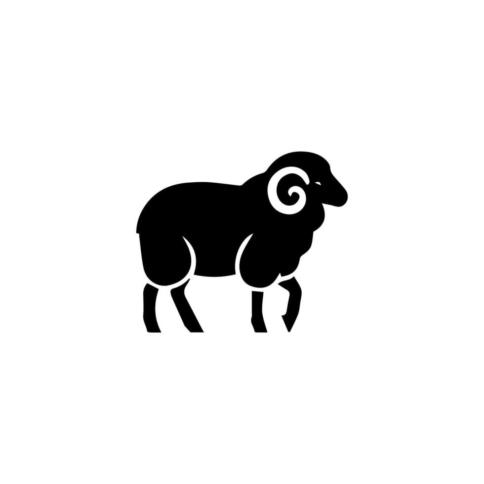 ovelha silhueta com em pé pose vetor
