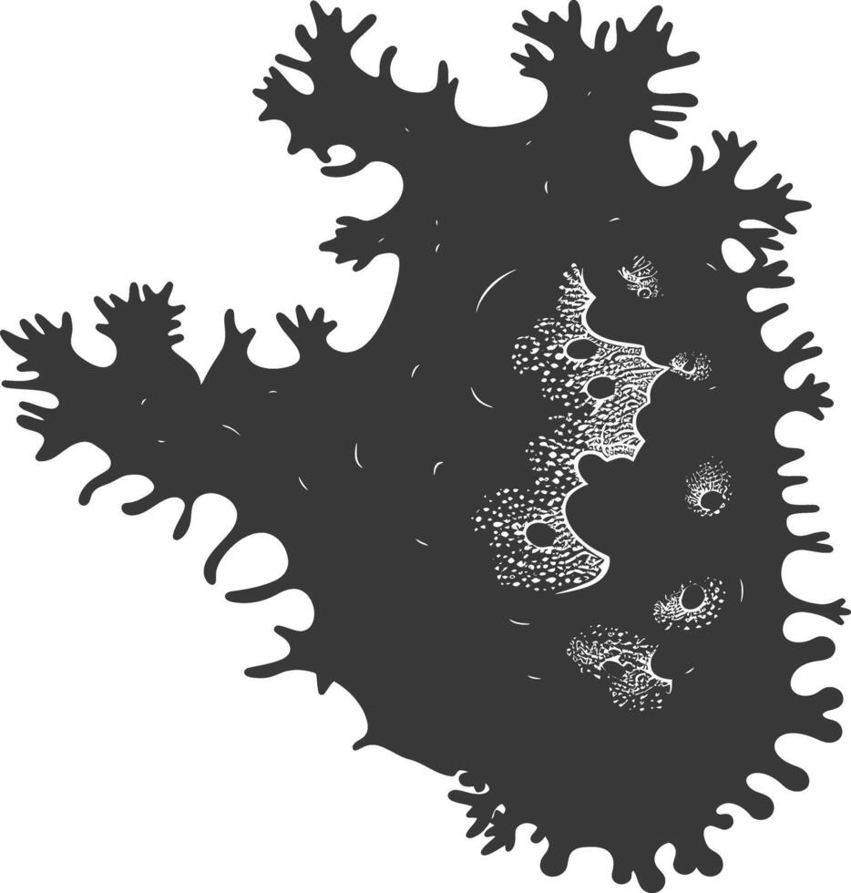 silhueta ameba animal Preto cor só vetor