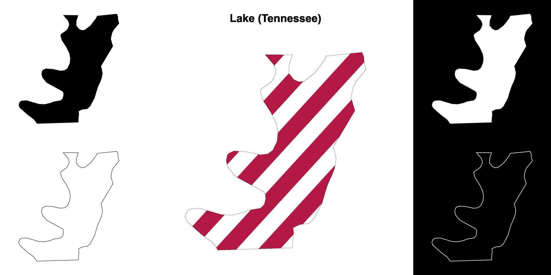 lago condado, Tennessee esboço mapa conjunto vetor