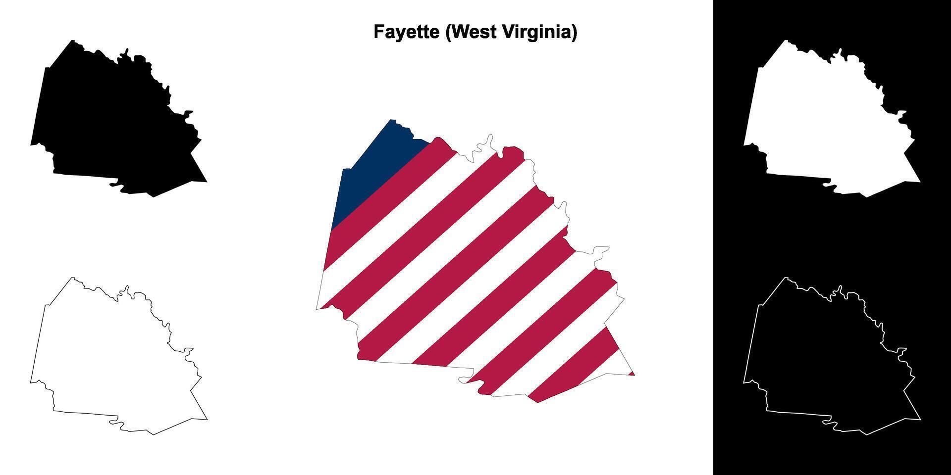 Fayette condado, oeste Virgínia esboço mapa conjunto vetor