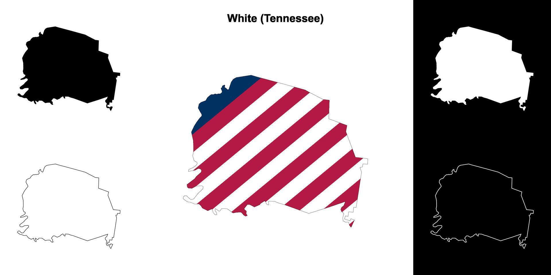 branco condado, Tennessee esboço mapa conjunto vetor