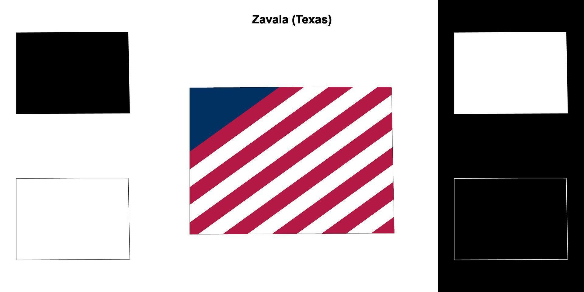 zavala condado, texas esboço mapa conjunto vetor