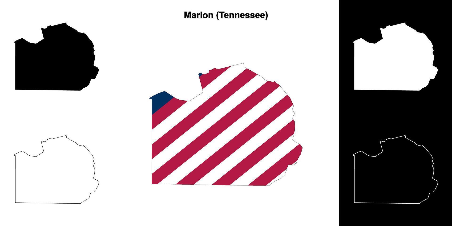 marion condado, Tennessee esboço mapa conjunto vetor