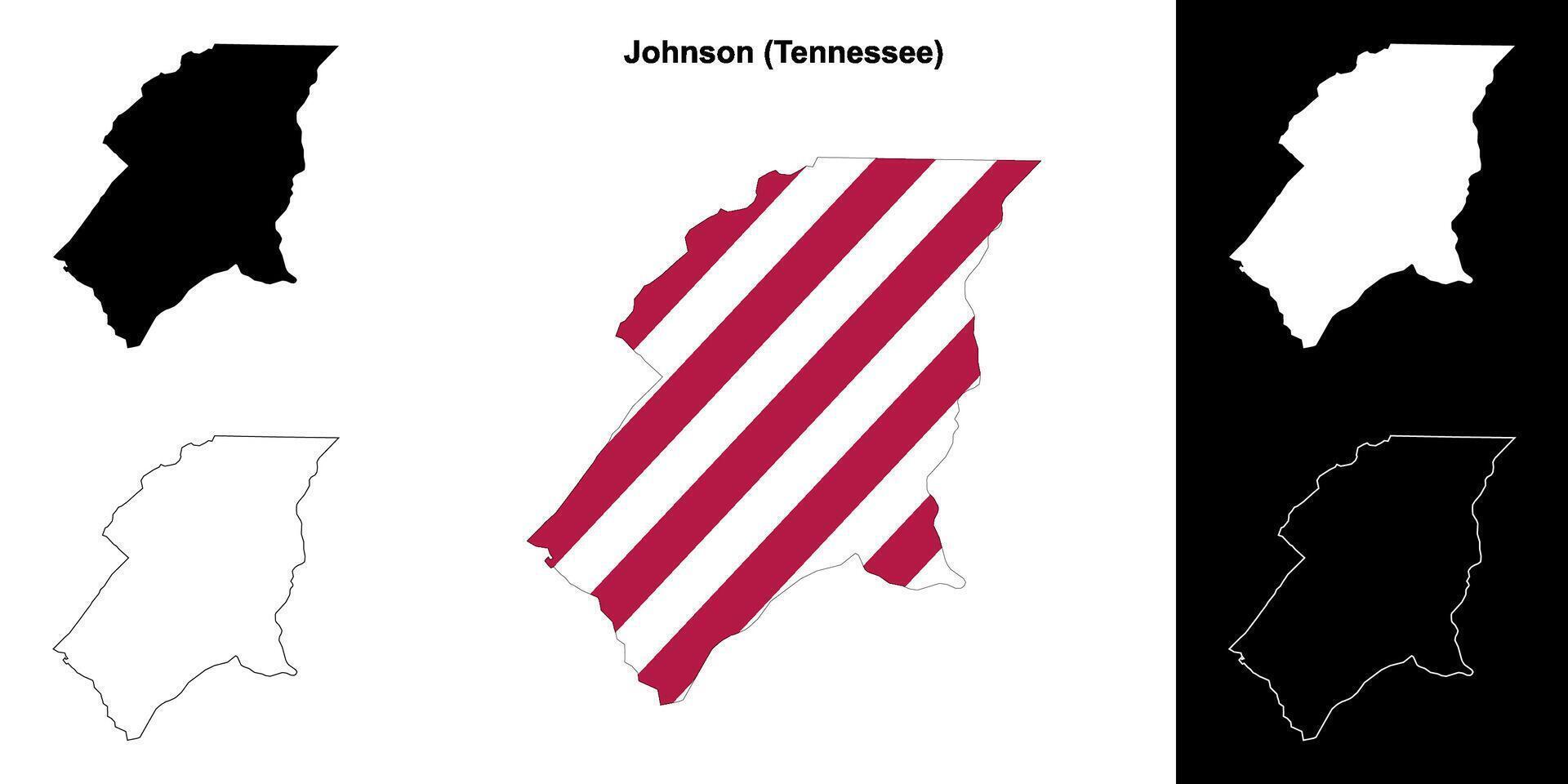 johnson condado, Tennessee esboço mapa conjunto vetor