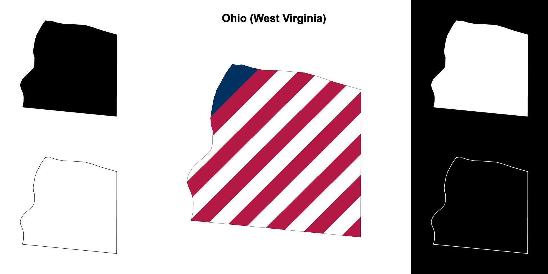 ohio condado, oeste Virgínia esboço mapa conjunto vetor