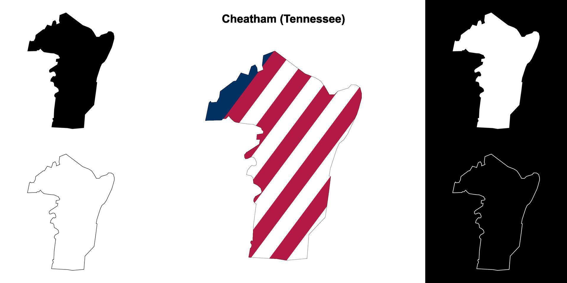 cheatham condado, Tennessee esboço mapa conjunto vetor
