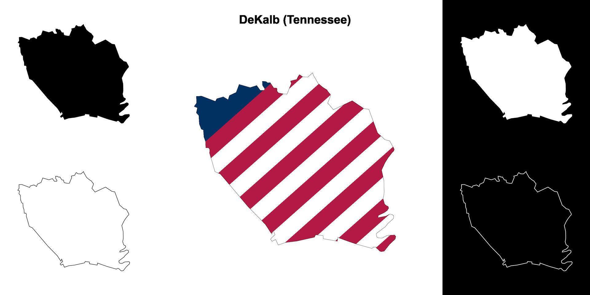 dekalb condado, Tennessee esboço mapa conjunto vetor