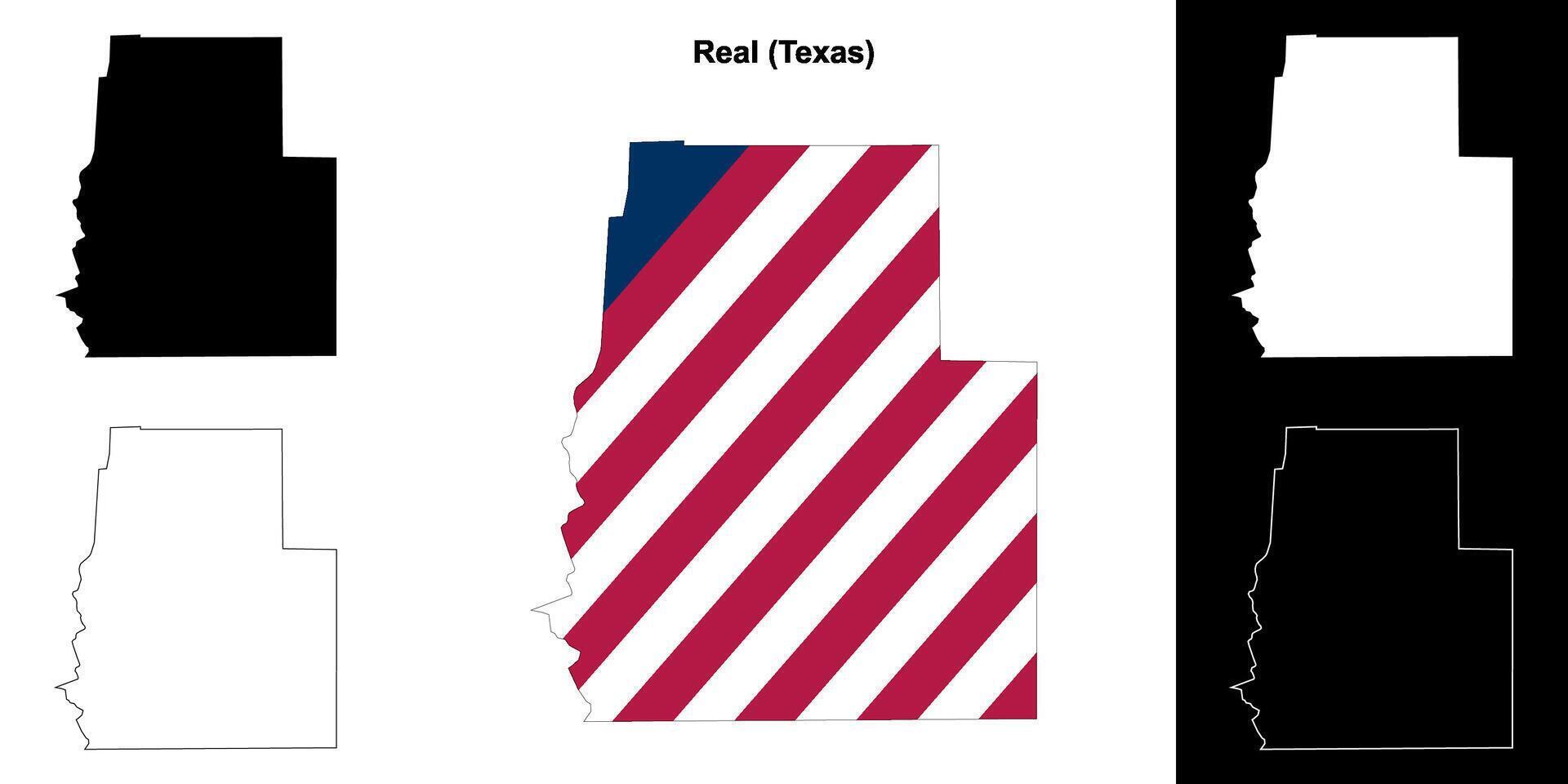 real condado, texas esboço mapa conjunto vetor