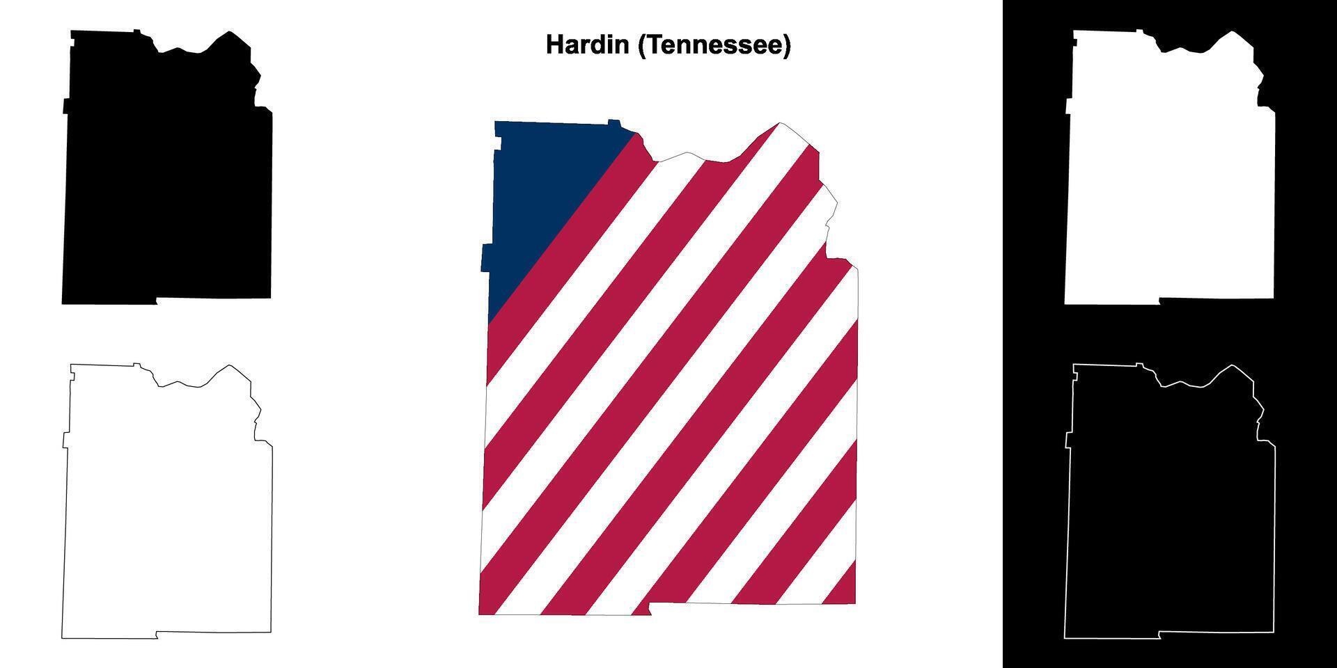 duro condado, Tennessee esboço mapa conjunto vetor