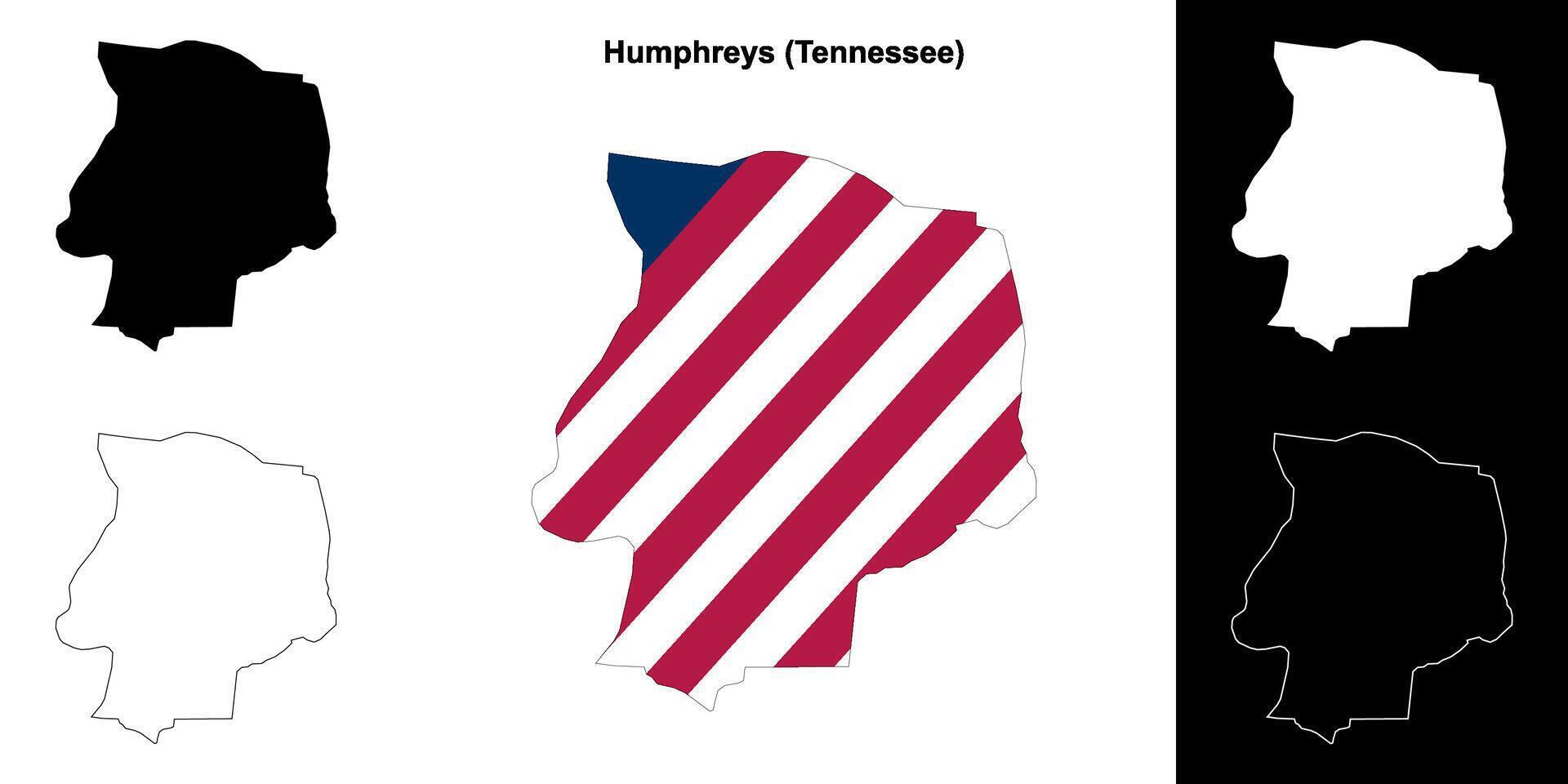 humphreys condado, Tennessee esboço mapa conjunto vetor