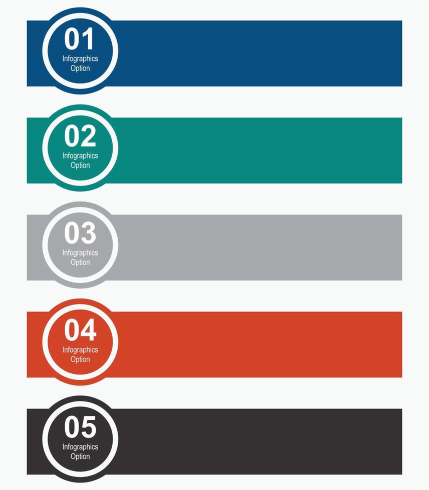 funil, fita infográfico modelo ou elemento com 5 etapa, processo, opção, colorida, círculo, botão, marcação, escada, escada, retangular, circular, rótulo para venda deslizar vetor