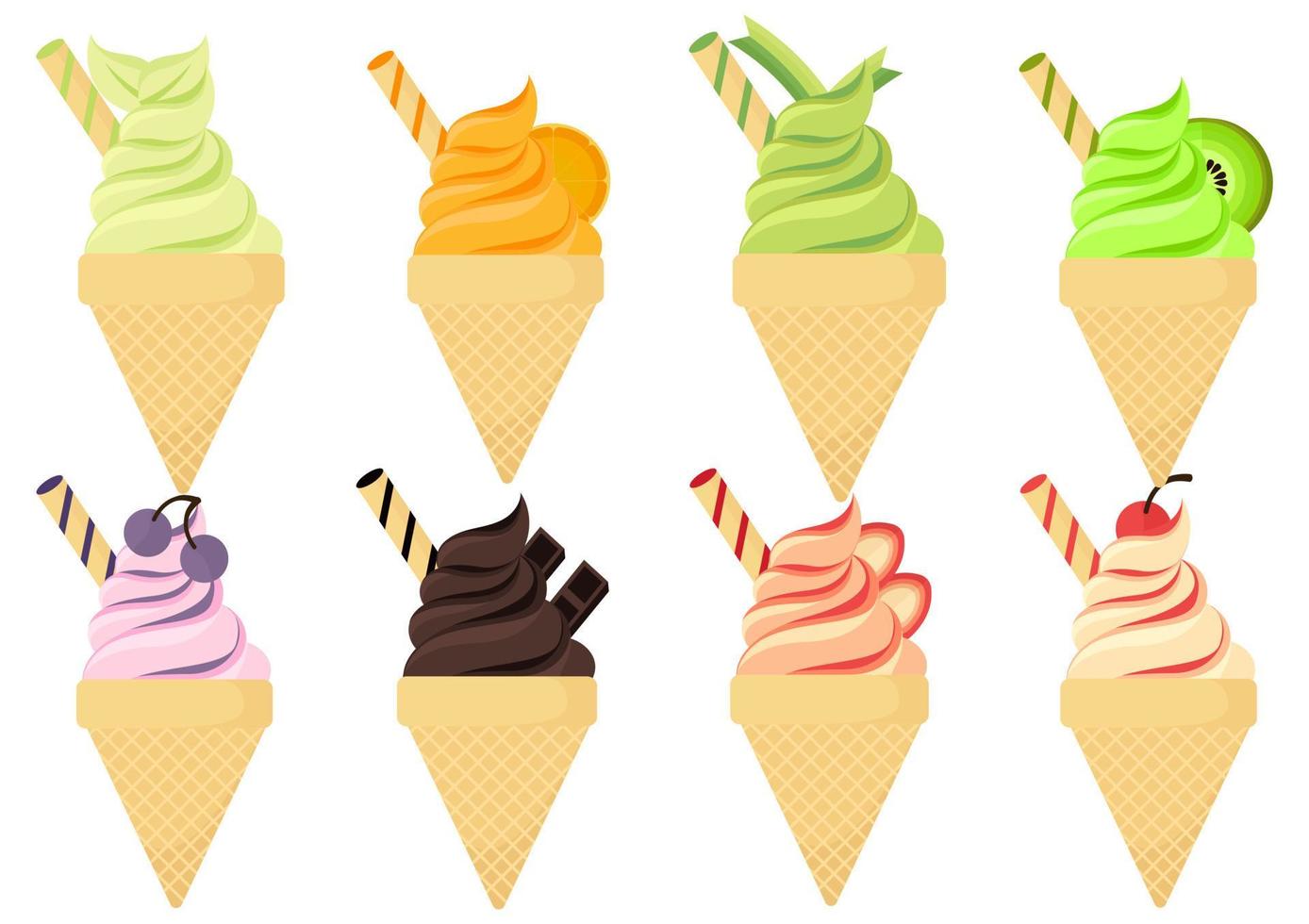 ilustração de sorvete com vários sabores 2 vetor