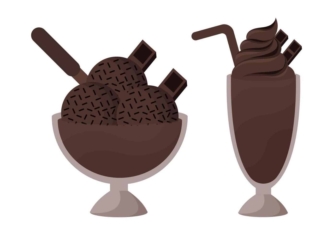 ilustração de sorvete de chocolate 2 vetor