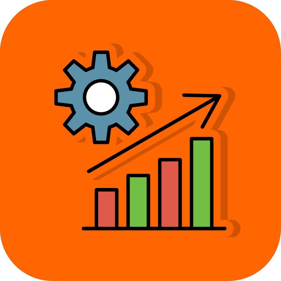 crescimento preenchidas laranja fundo ícone vetor