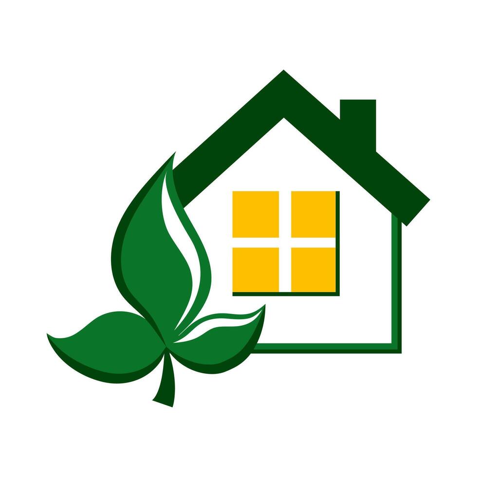 verde energia dentro a casa e doméstico. energia casa. ecologicamente limpar \ limpo habitação. alternativo energia e renovável recursos. plano ilustração. vetor