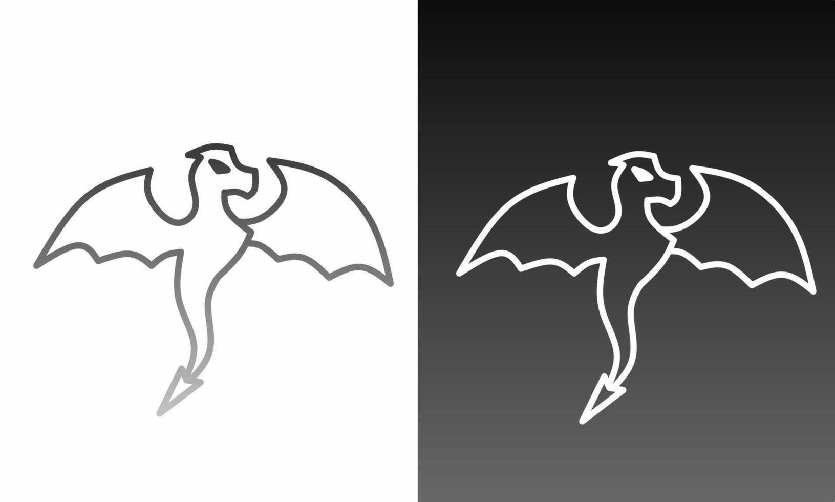ilustração gráficos do Dragão logotipo Projeto modelo simples linha arte vetor