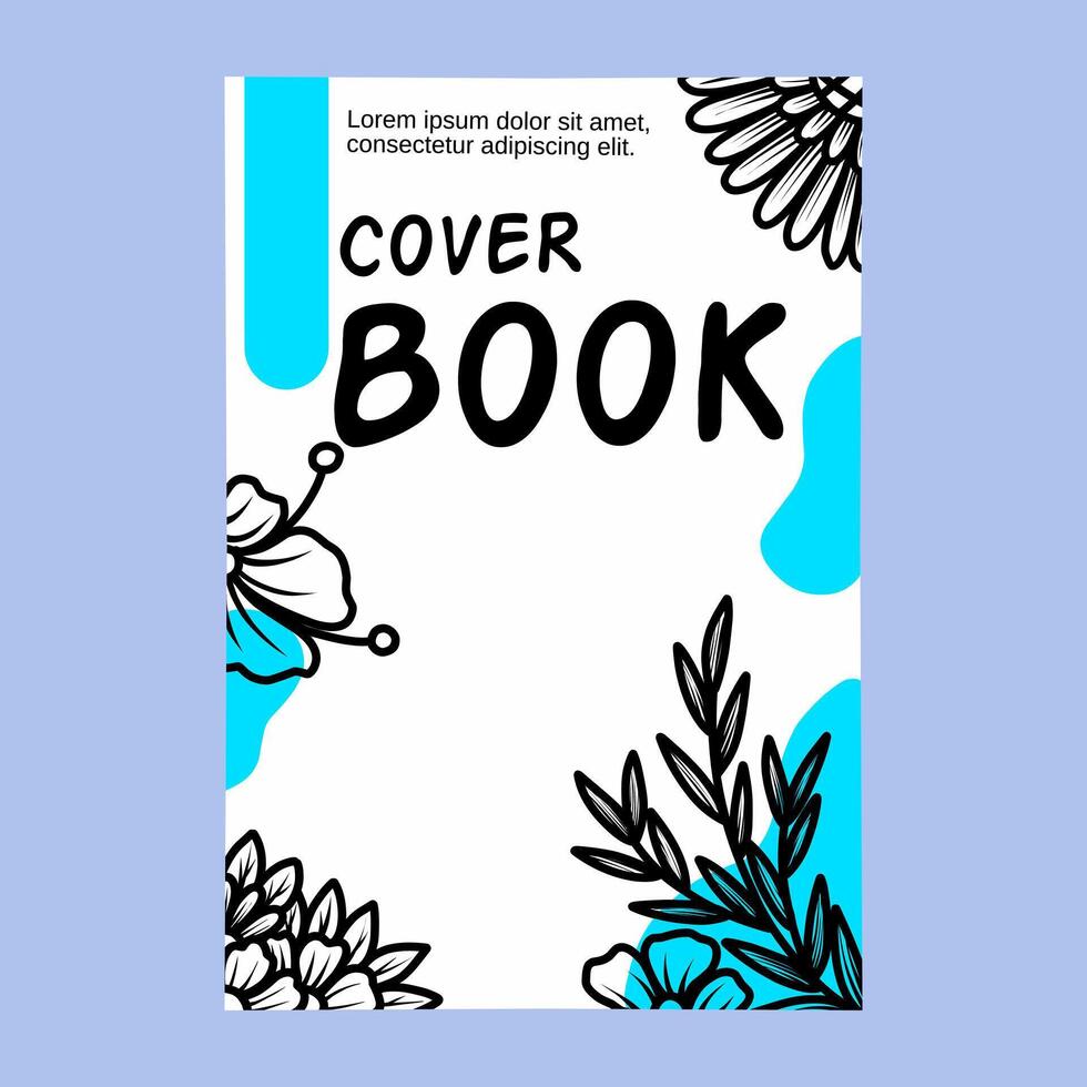 conjunto do livro cobrir desenhos com mão desenhado floral decorações para livro, encadernador, diário, planejador, folheto, caderno, Catálogo. abstrato boho botânico fundo a4 tamanho. vetor