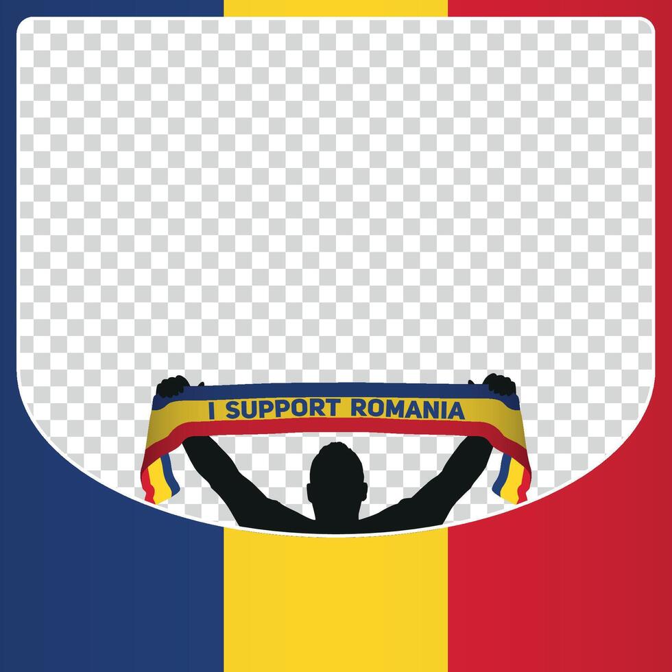 Eu Apoio, suporte romênia europeu futebol campeonato perfil cenário quadro, Armação faixas para social meios de comunicação euro Alemanha 2024 vetor