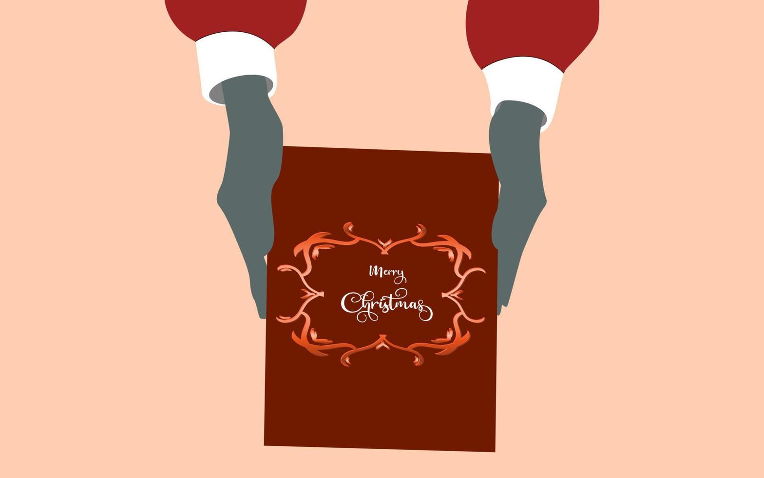 cartão na mão, ilustração em vetor plana criativa de Natal.