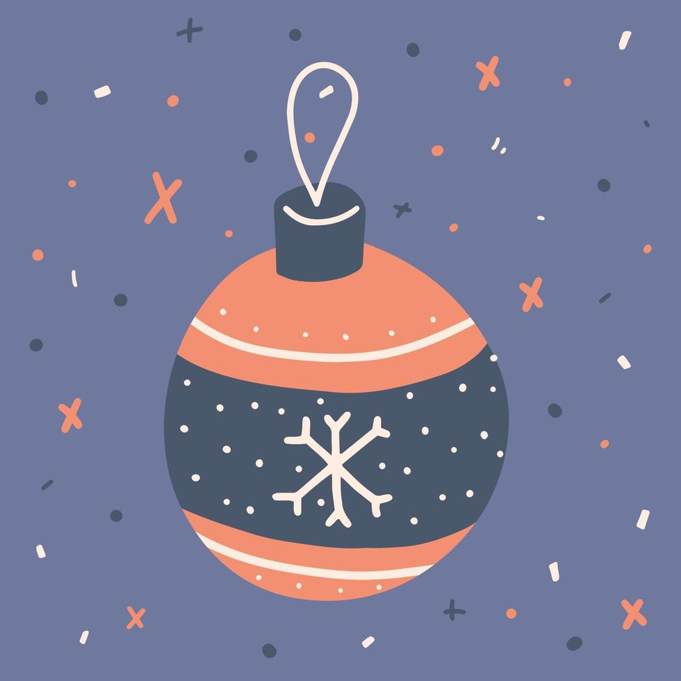brinquedo bola na árvore de Natal. natal e ano novo. estilo de desenho à  mão 4313128 Vetor no Vecteezy