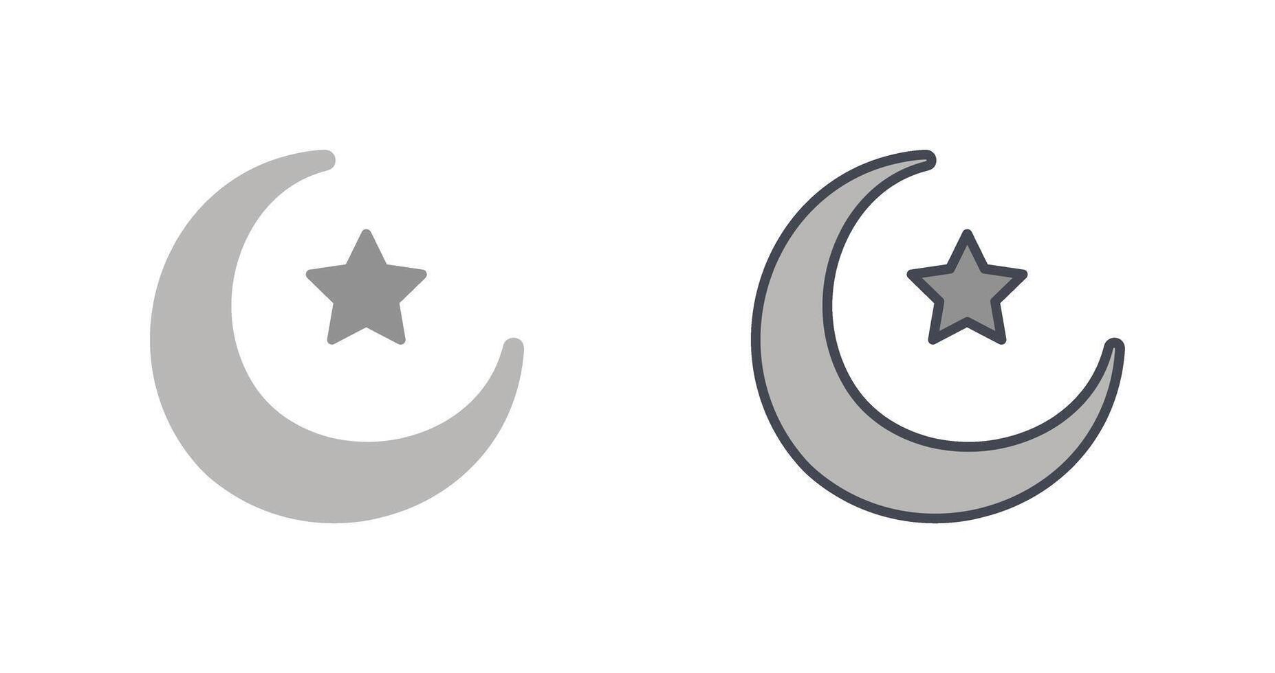 design de ícone de lua e estrela vetor