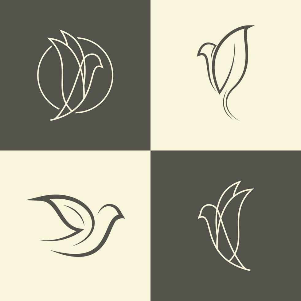 modelo de design de logotipo simples de pássaro vetor