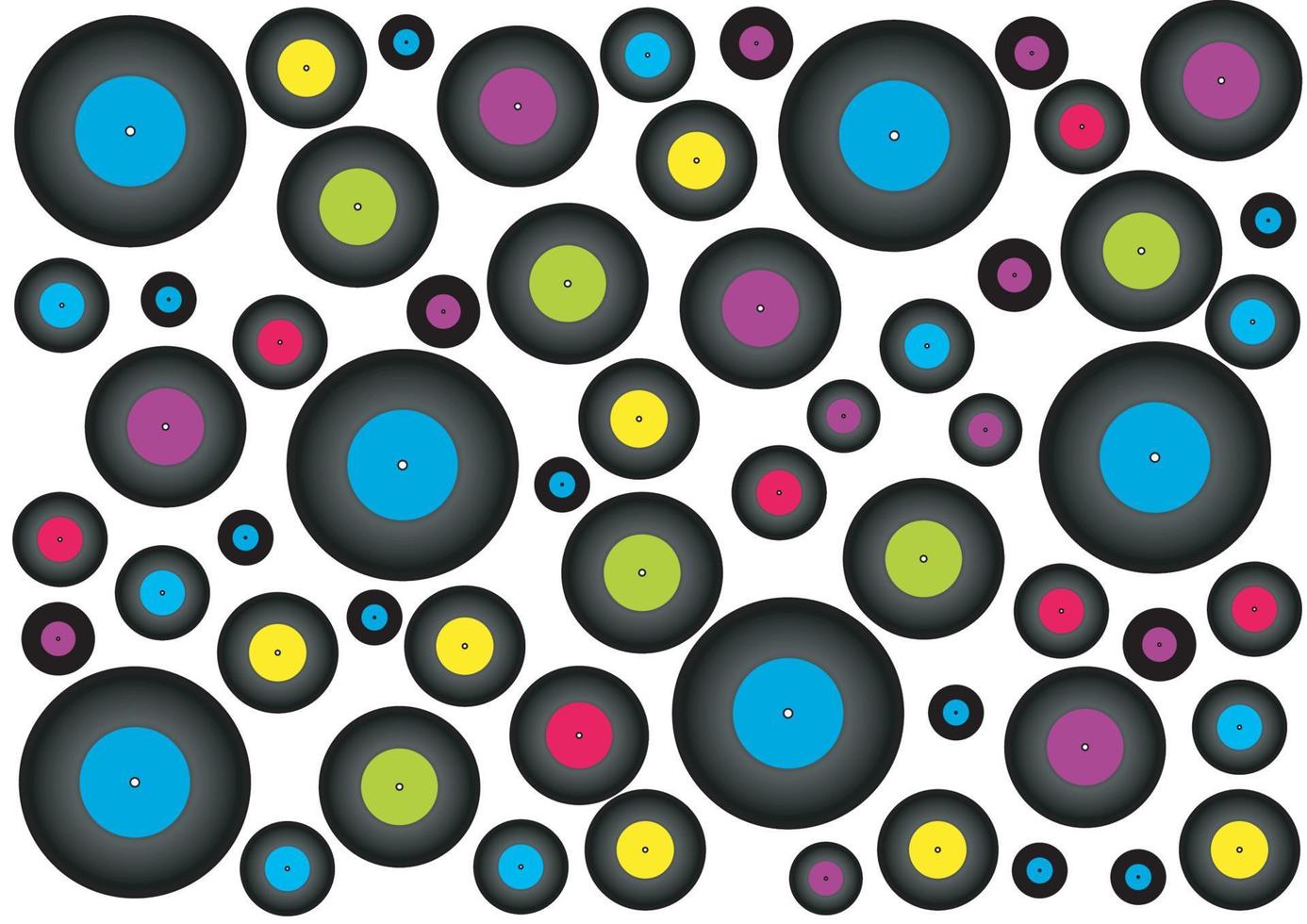 fundo multicolorido abstrato de discos de vinil vetor